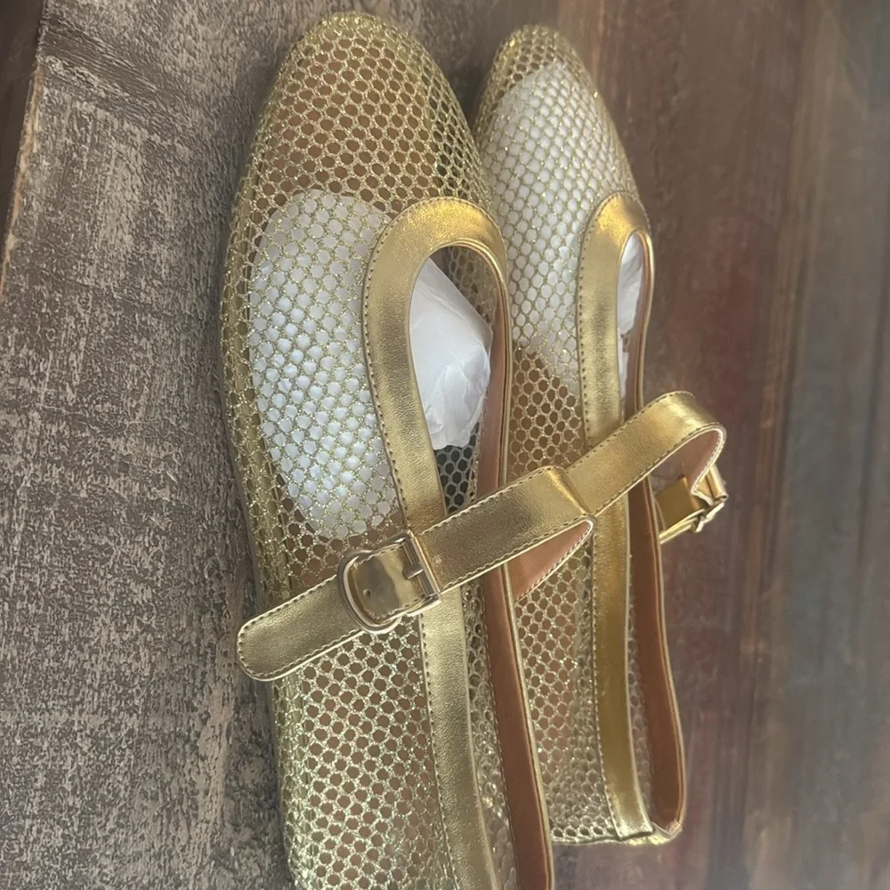 Arqa Buckled Straps Golf Mesh Mary Jane Flat Casual Low Heels Size 11 New - Picture 4 of 7